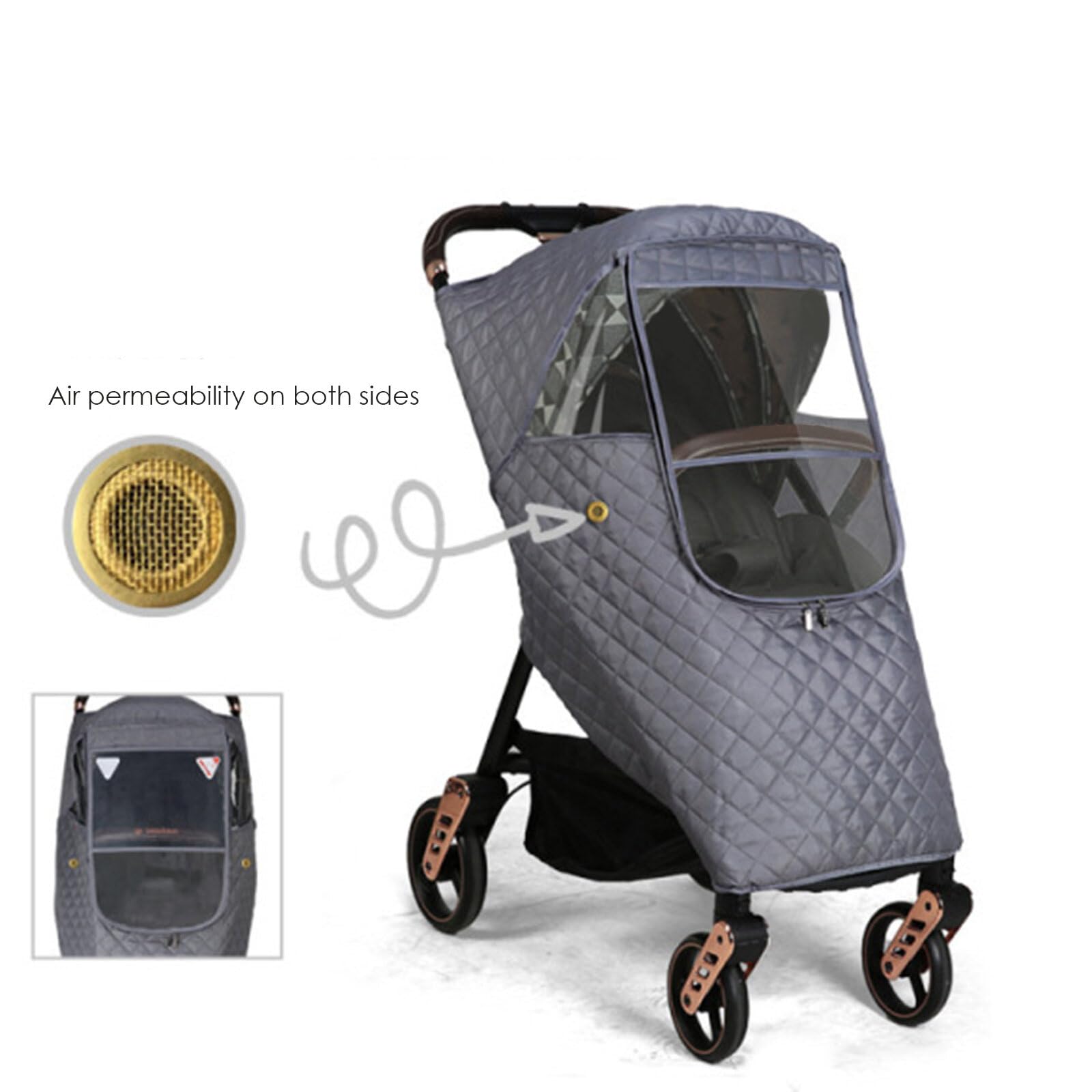 Universal Winter Baby Stroller Rain Cover - Windproof Quilted Weather Protection for Strollers & Pushchairs - Perfect for Snowy Days, Rainy Weather & Cold Wind Protection