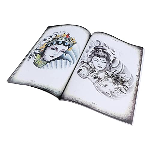 Peking Opera Mask & Dragon Snake Floral Tattoo Design Book - 70 Page A4 Body Art Supply for Tattoo Artists & Enthusiasts | Traditional Chinese Ink Art Inspiration for Sleeves, Back Pieces & Cultural Tattoos