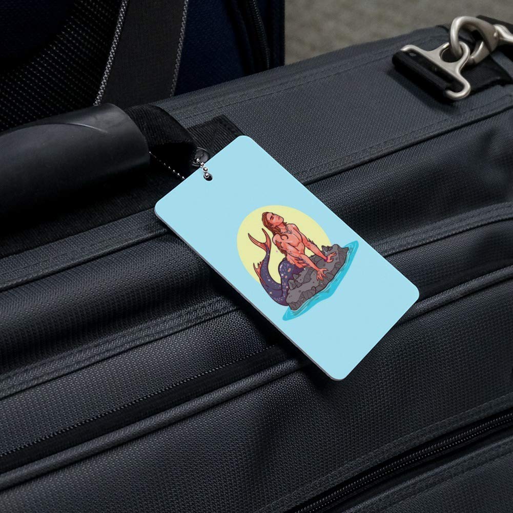 Mermaid & Merman Luggage Tag - Unique Suitcase ID Tag for Carry-On Bags - Perfect for Travel, Beach Vacations & Themed Parties