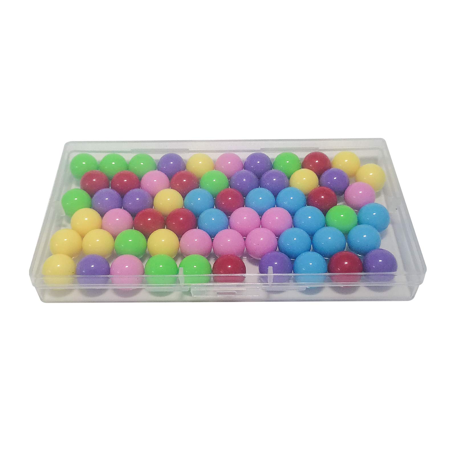 60 Pcs Chinese Checkers Marbles Set - 6 Vibrant Colors Replacement Game Balls with Storage Box | Perfect for Marble Run, Board Games, Kids Educational Toys & Family Game Night Activities
