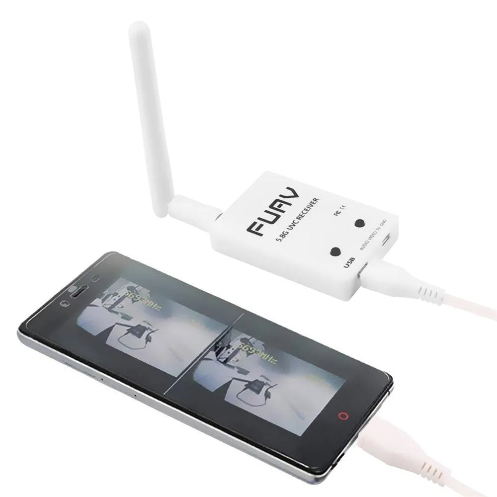 5.8G 150CH FPV Receiver with UVC Video & OTG Support - Compatible with Android Smartphones, PC Monitors - Ideal for Drone Racing, Aerial Photography, and FPV Flying