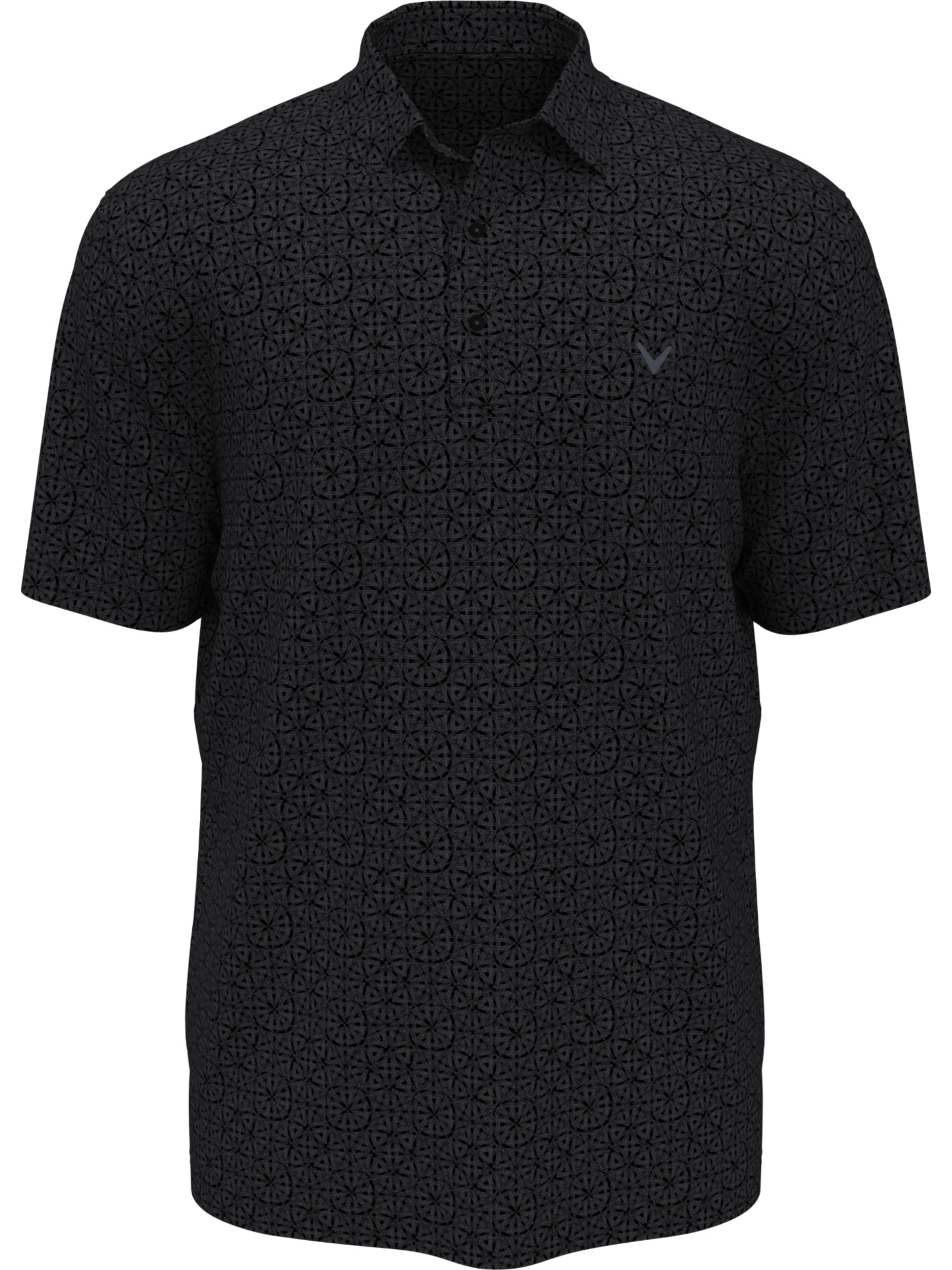 Men's Stitched Foulard Print Golf Polo Shirt - Breathable Performance Tee for Golf, Casual Wear & Outdoor Activities