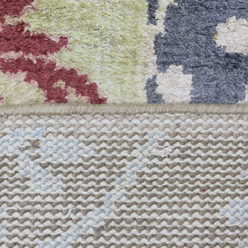 Hand Knotted Hypnotic Rug - Bohemian Style Area Rug for Living Room, Bedroom, and Home Decor