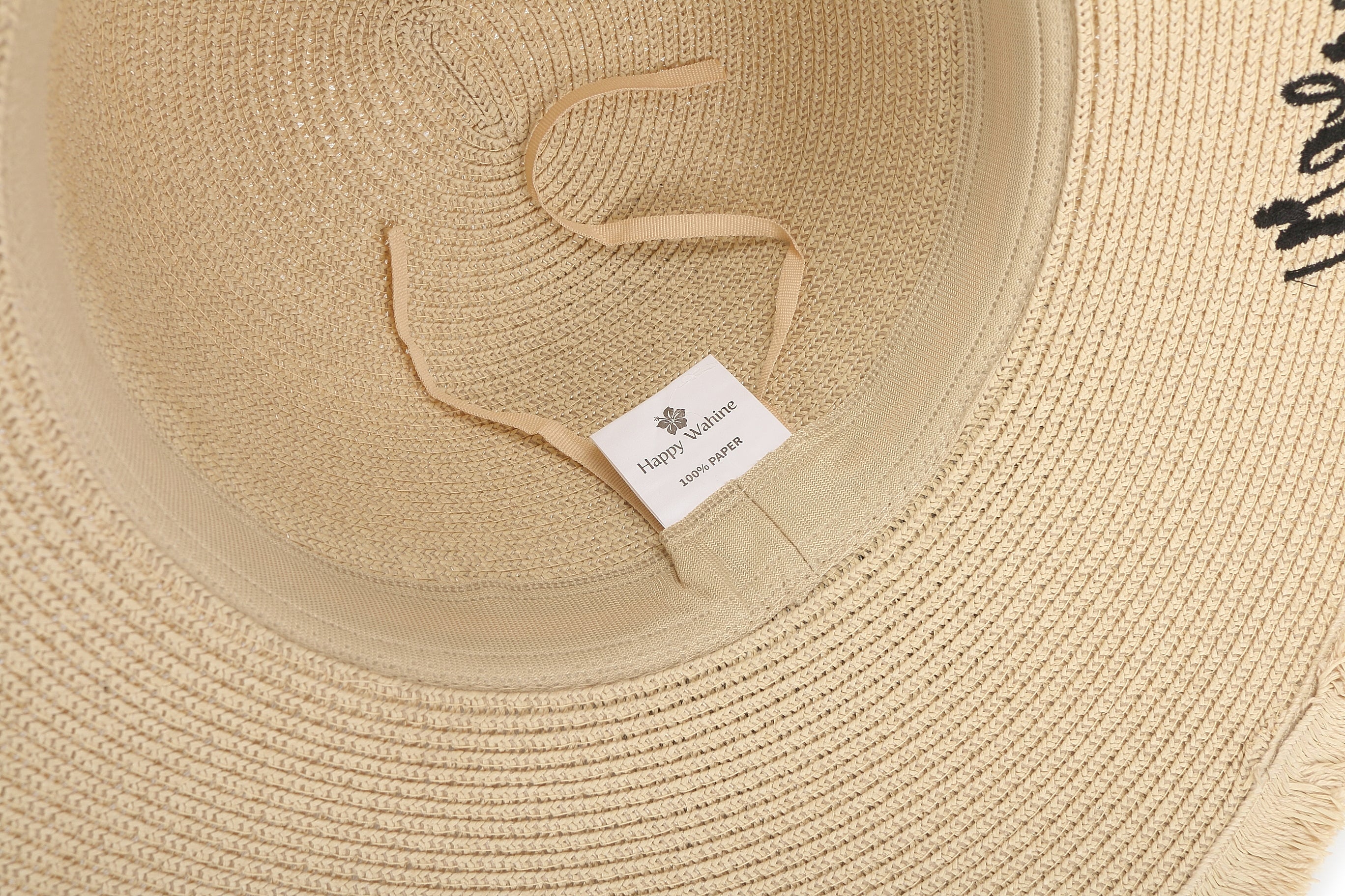 Gardenia Aloha Forever Beige Sun Hat - Women's Wide Brim Floppy Beach Hat for Summer Vacation, Pool Party & Tropical Getaways