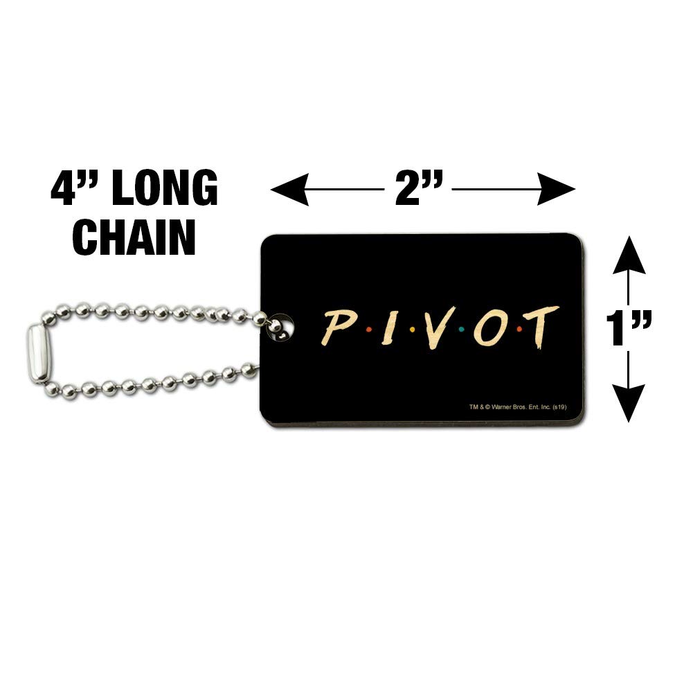 Friends TV Show PIVOT Wooden Rectangle Keychain - Custom Engraved Key Ring for Fans - Perfect Gift for Friends Lovers & Collectors - Use for Keys, Bags, or as a Fun Accessory