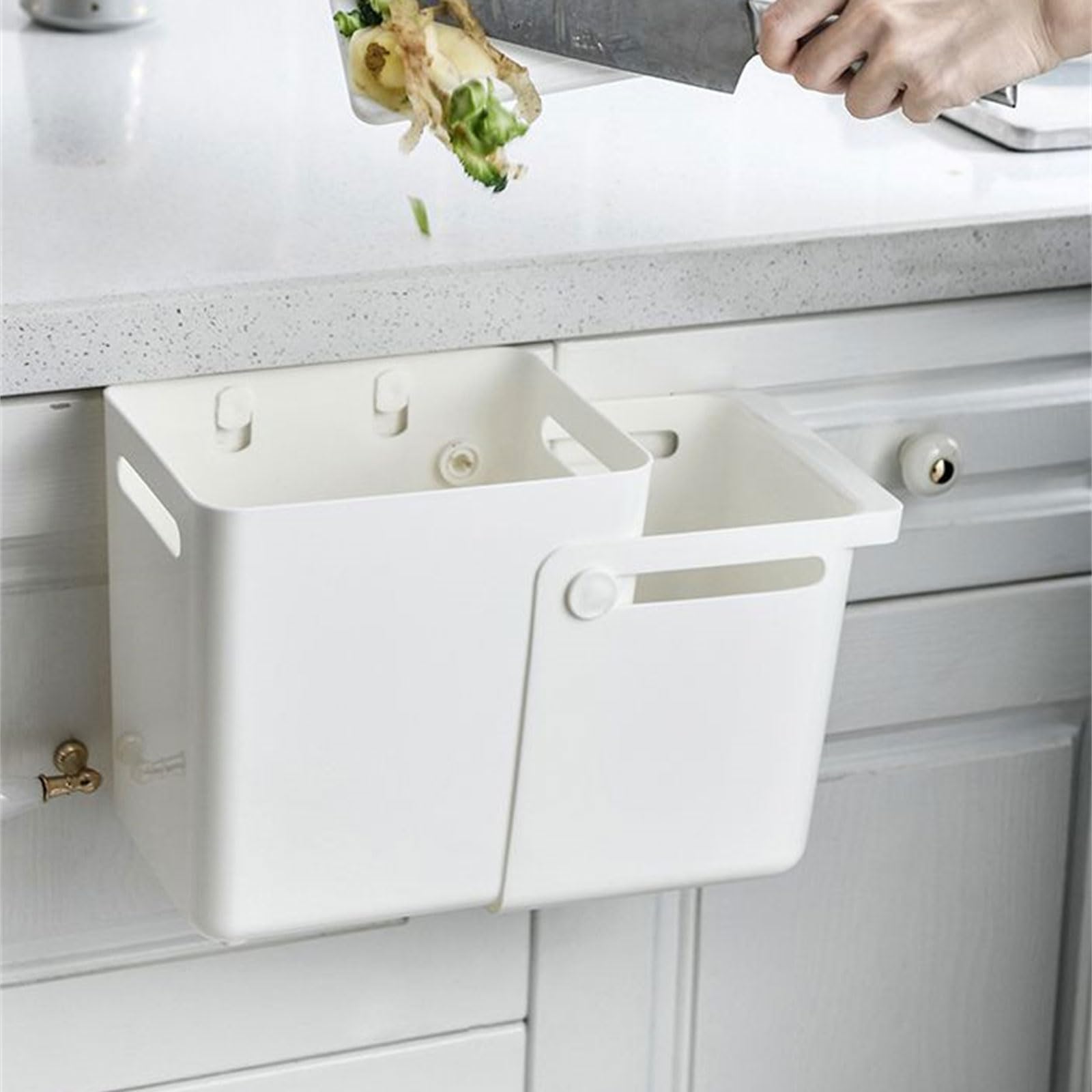 Large Capacity Telescopic Kitchen Trash Can - Hanging Garbage Bin for Bathroom, Office, Hotel & Home Decor | Space-Saving Waste Basket for Small Spaces, Under Sink & Cabinet Storage