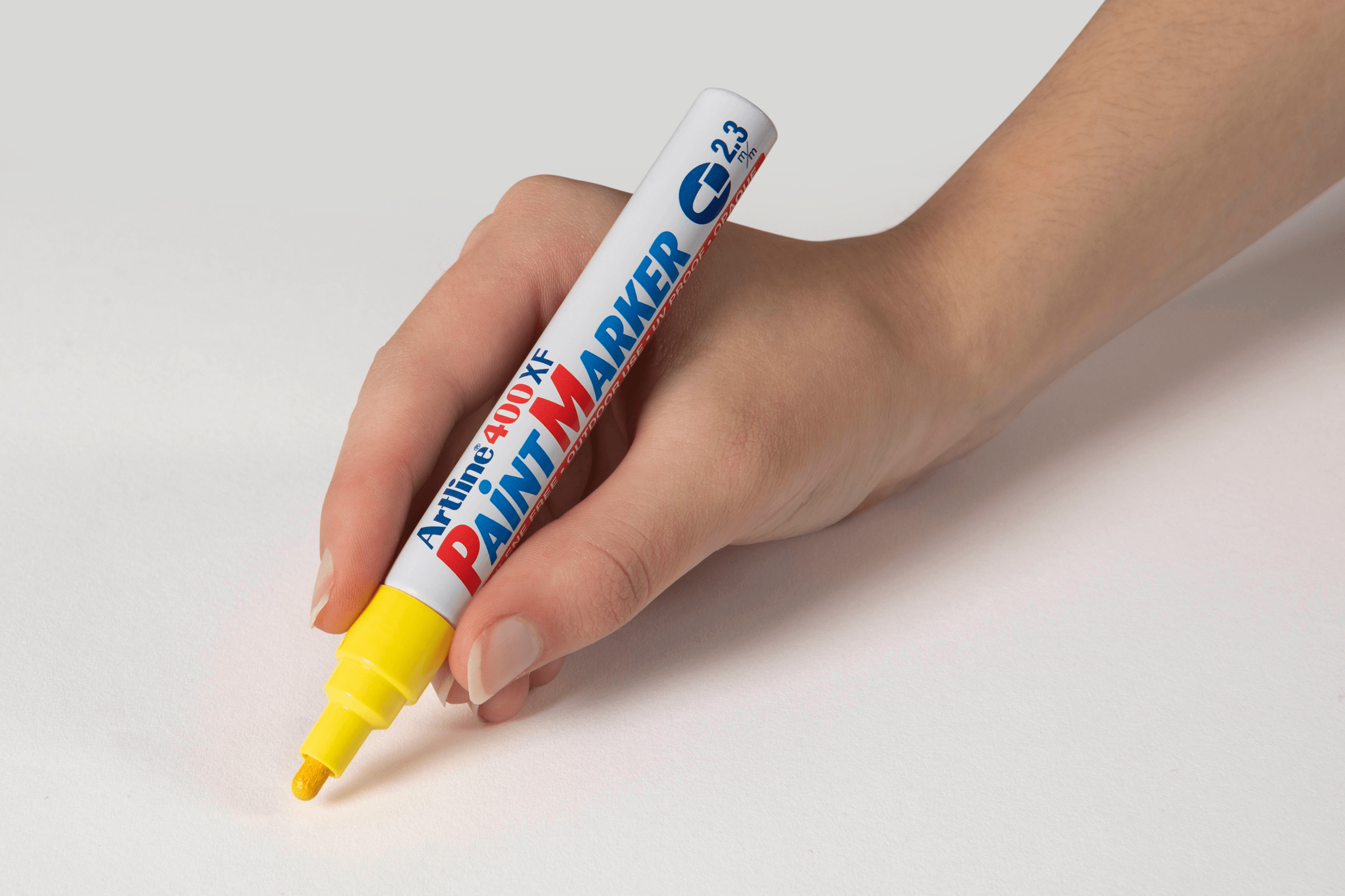 Artline 400 Yellow Paint Marker - 2.3mm Bullet Tip, Pack of 12 - Vibrant Oil-Based Paint Pens for DIY Crafts, Signage & Industrial Marking
