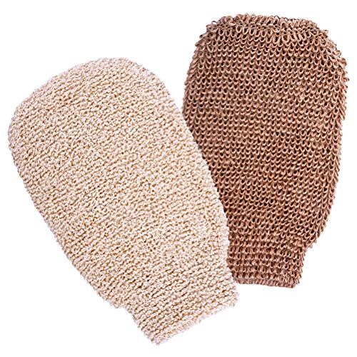 Bticx 2 Pack Exfoliating Shower Gloves - Double Sided Bath Mitts for Dead Skin Removal & Body Scrub, Rich Lather Eco-Friendly Washcloth for Spa Massage & Smooth Skin - Perfect for Home Relaxation & Gift Giving
