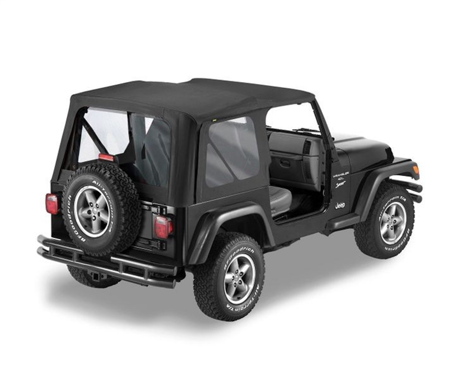 Bestop 5112715 Black Denim Replacement Soft Top for Jeep Wrangler TJ (1997-2002) - OEM Hardware Compatible - Convertible Top for Off-Road & Summer Driving