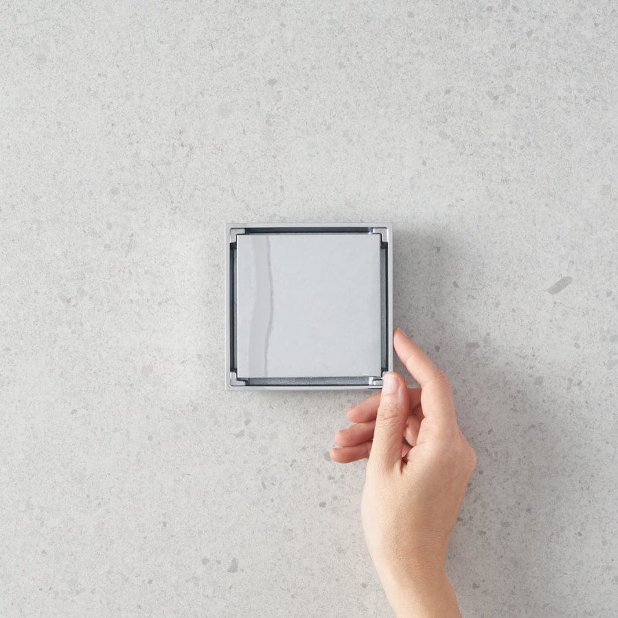 Chrome Tile Insert Floor Waste Drain Cover - Bathroom & Shower Floor Drain Grate for Waterproofing and Easy Cleaning