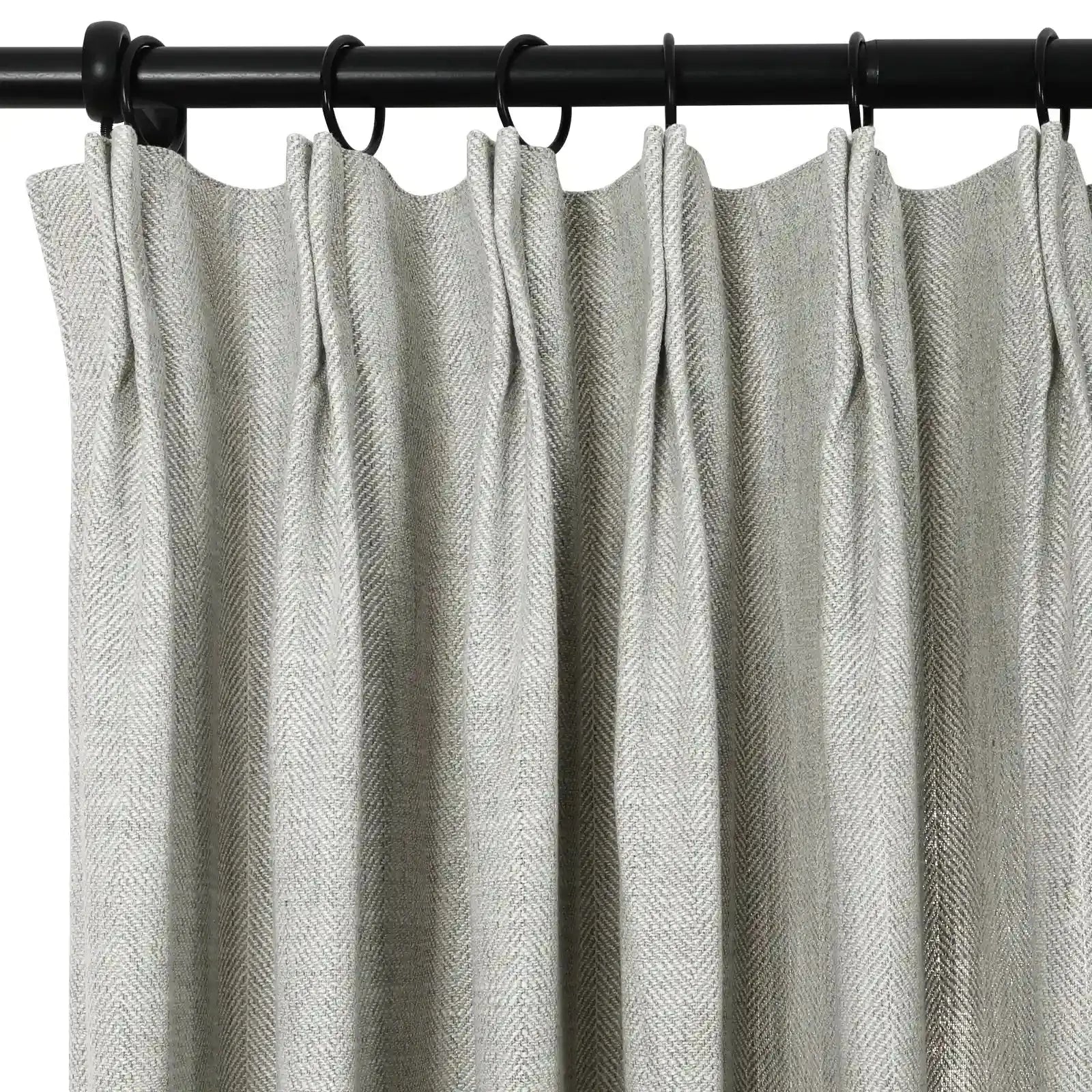 Reid Herringbone Curated Pleated Window Drapes - Elegant Blackout Curtains for Living Room & Bedroom