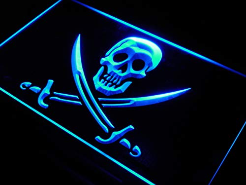 ADVPRO S116-B Pirates Skull Bar Neon Light Sign - Vintage Beer Pub Decor for Home, Man Cave, Tavern & Halloween Party Decorations