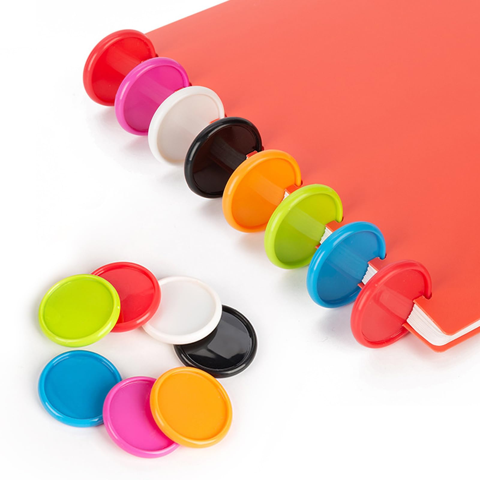105 Pcs 1.4 Inch Multicolor Plastic Discbound Binder Rings - DIY Notebook & Planner Discs for Scrapbooking, Journaling, Office Organization & School Supplies