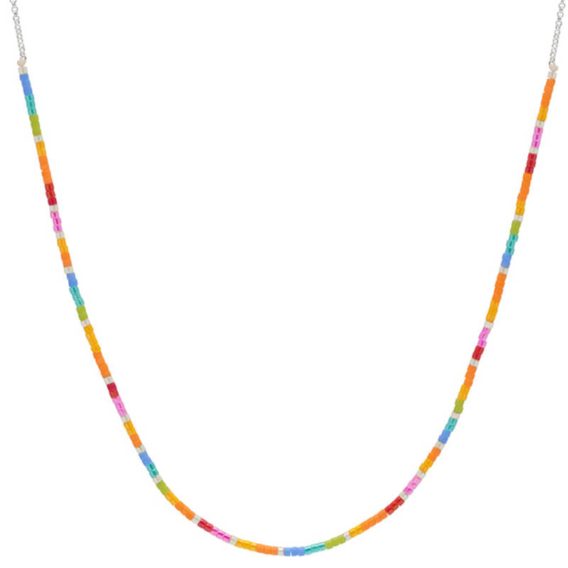 Rainbow Beaded Necklace for Women - Colorful Bohemian Jewelry for Festival, Party & Everyday Wear
