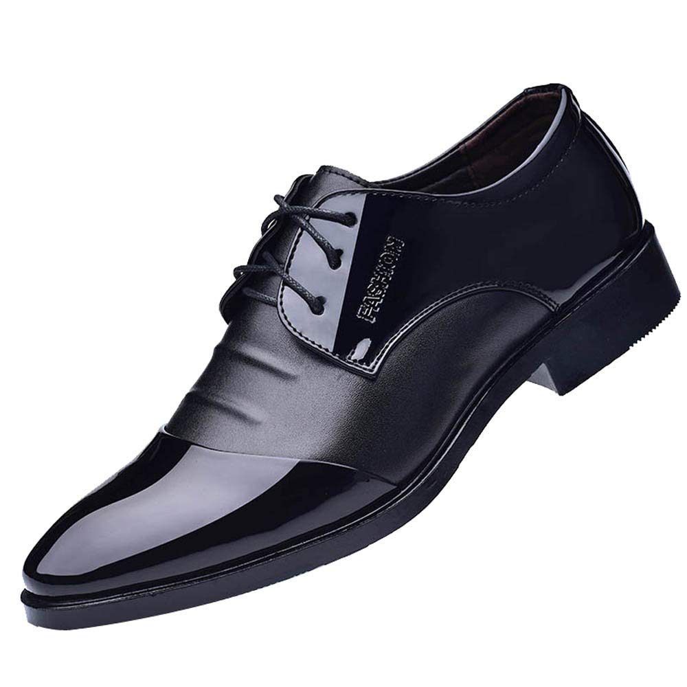 Premium Men's Leather Dress Shoes - Pointed Toe Business Casual Shoes for Men - Comfortable & Stylish Formal Footwear for Office, Wedding & Special Occasions
