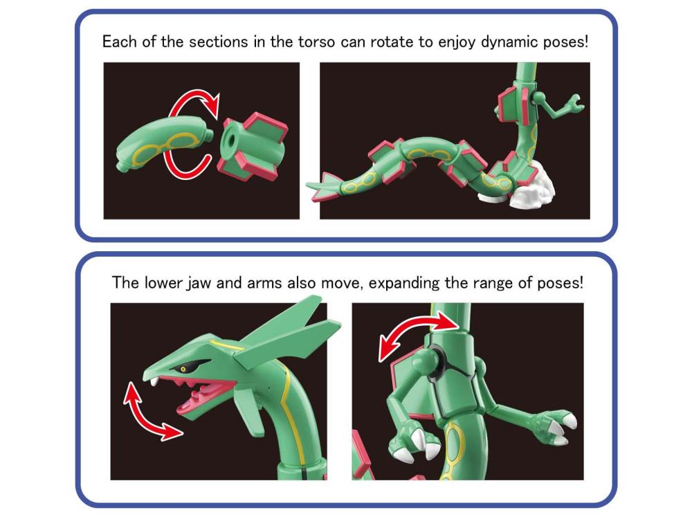 Bandai Pokemon Rayquaza Model Kit - Build Your Own Dragon Figure - Perfect for Collectors, Gifts, and DIY Enthusiasts | Great for Display, Play, and Anime-Themed Decor