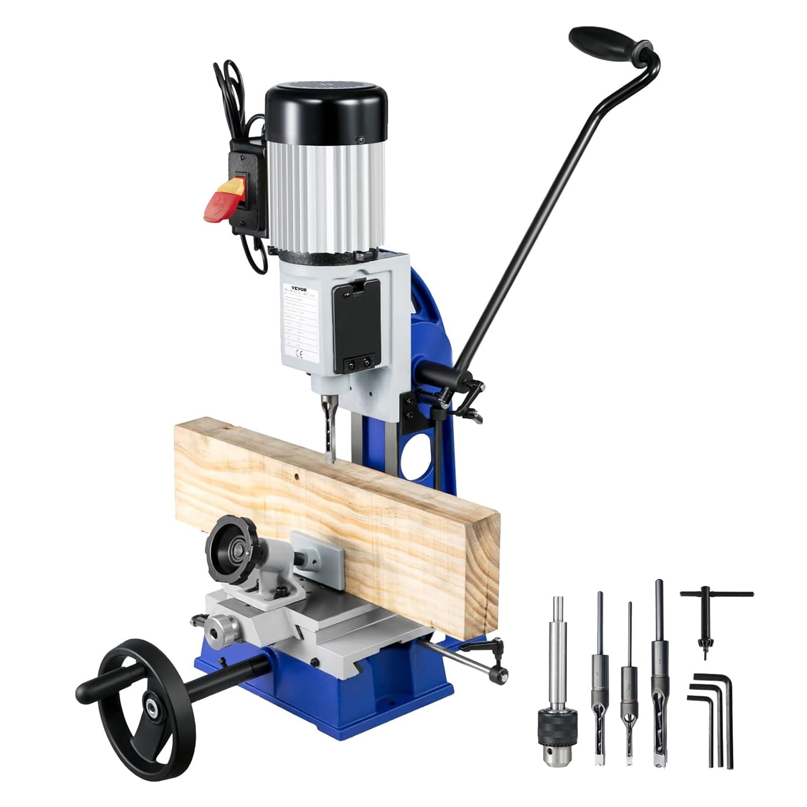 VEVOR 1/2 HP 1700RPM Woodworking Mortise Machine with Movable Workbench | Benchtop Mortiser for Round Holes, Square Holes & Special Woodworking Joints | Perfect for Cabinet Making, Furniture Building & DIY Wood Projects