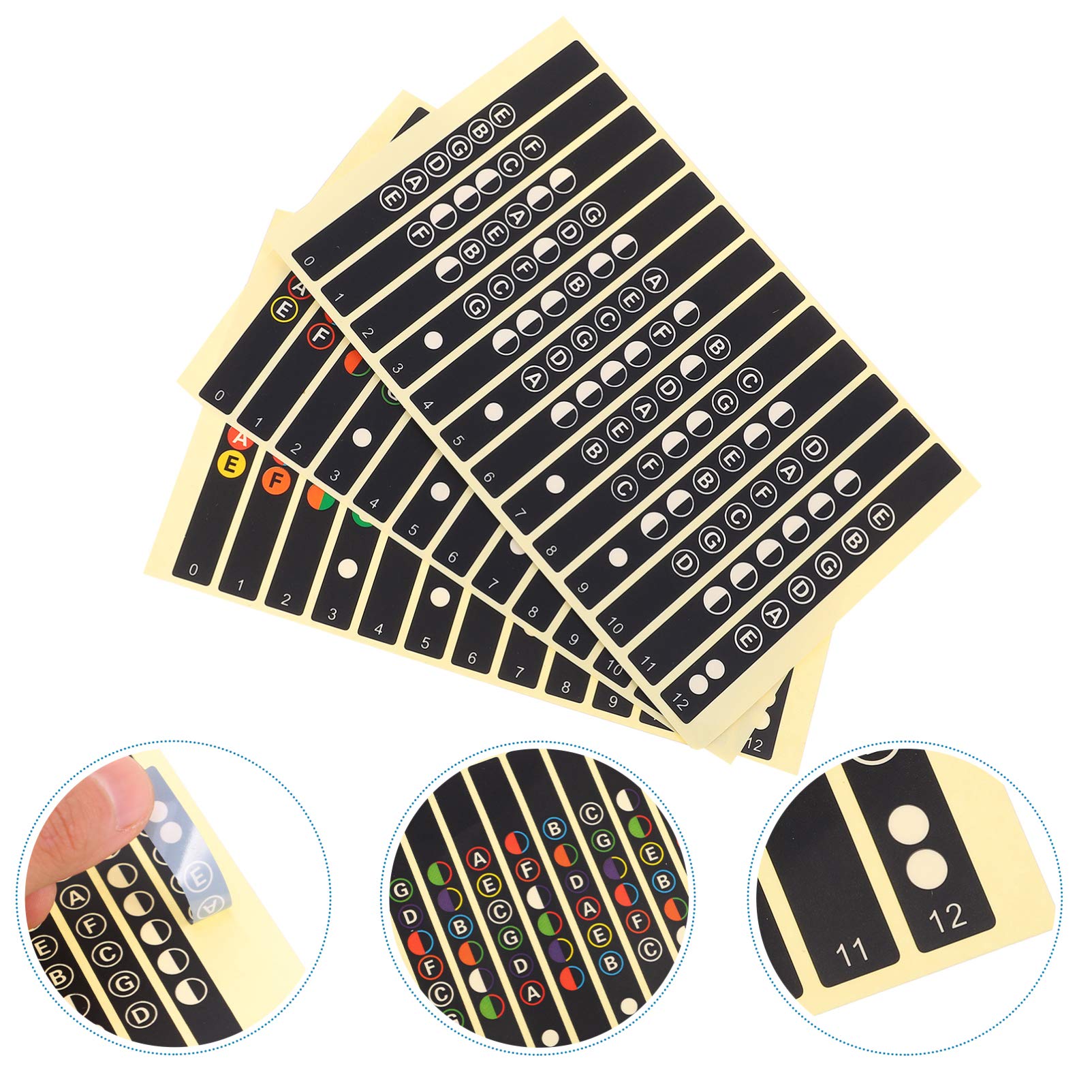 Healifty 12pcs Guitar Fretboard Stickers - Professional Fingerboard Decals with Note Markers for Kids & Beginners - Perfect for Learning Scales, Chords & Music Theory (Guitar Accessories) - Great for Home Practice, Music Lessons & Classroom Learning