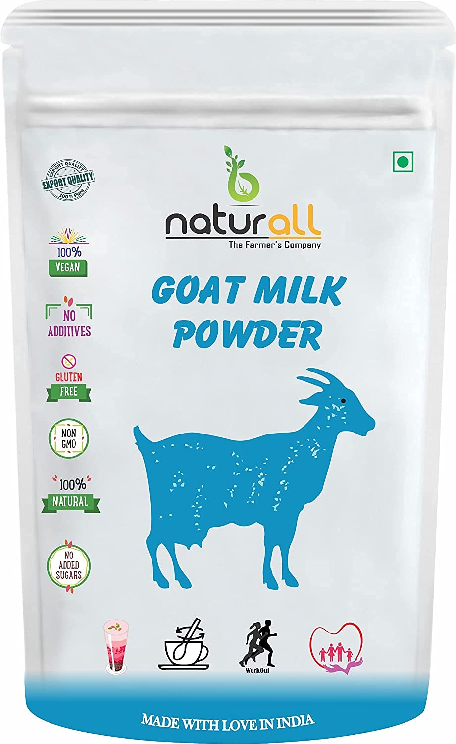B Naturall Goat Milk Powder - Freeze Dried, Gluten Free, No Additives or Preservatives, 100g | Perfect for Smoothies, Baking & Healthy Nutrition