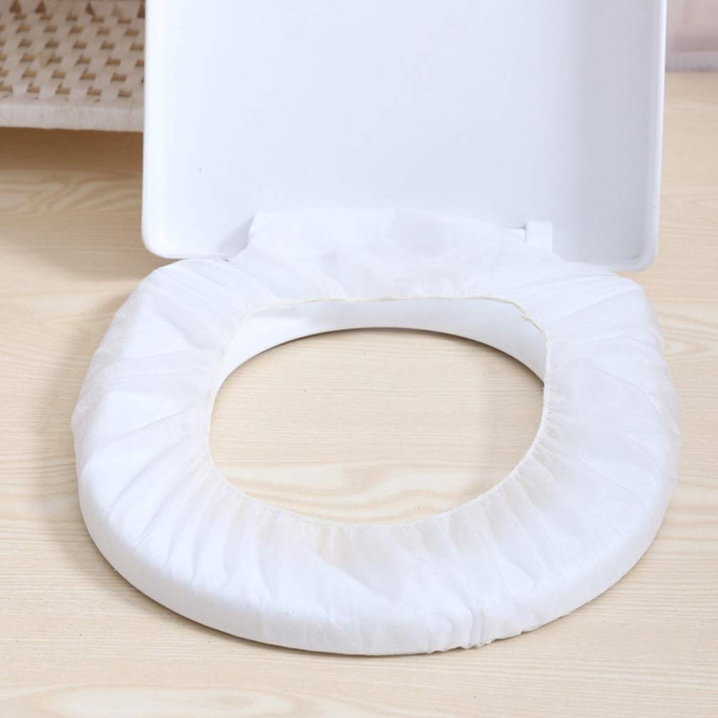 50 Pack Disposable Toilet Seat Covers - Non-Woven Waterproof Potty Seat Protectors for Home, Hotel & Travel - Hygienic Toilet Paper Alternative for Public Restrooms, Camping, Airplanes & Road Trips