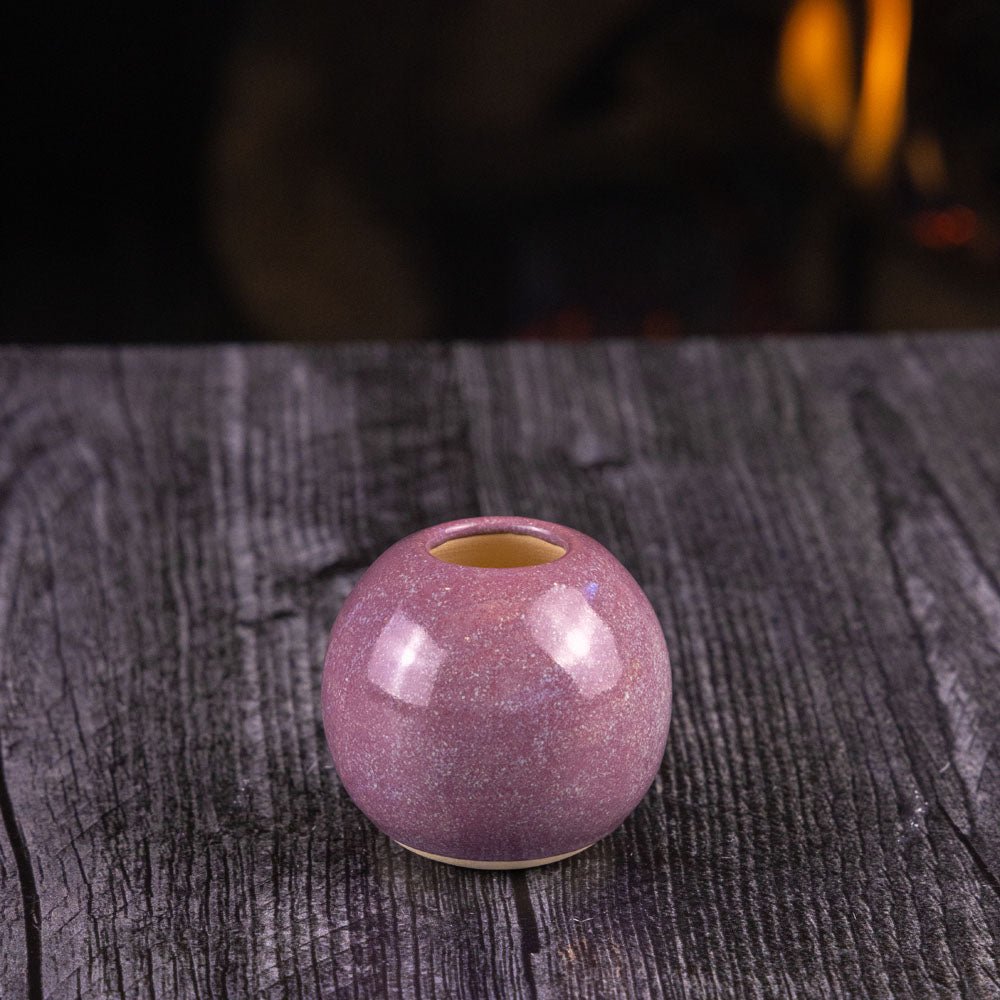 Miniature Tiny Stoneware Sphere Pot #586 - Handcrafted Ceramic Planter for Succulents, Air Plants & Home Decor | Perfect for Indoor Gardening, Office Desk & Gift Ideas