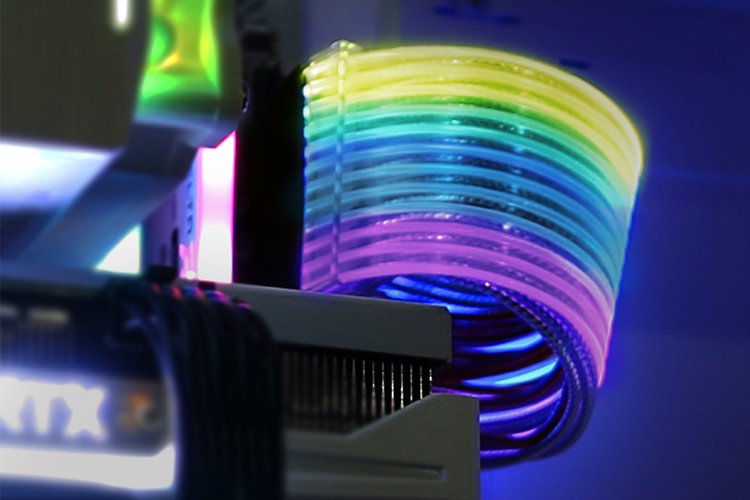 1st Player Steampunk RGB 24 Pin ATX Power Supply Extension Cable - Customizable RGB Lighting for PC Builds & Gaming Rigs (Perfect for Themed Setups & Case Mods)
