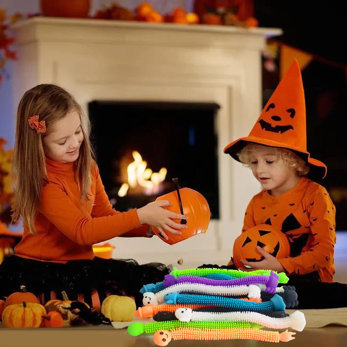 36 Pack Halloween Stretchy Strings Sensory Fidget Toys - Stress Relief Toys for Kids with Autism, Party Favors, Halloween Treat Bags & Classroom Gifts - Perfect for Halloween Decorations, Sensory Play & Anxiety Relief