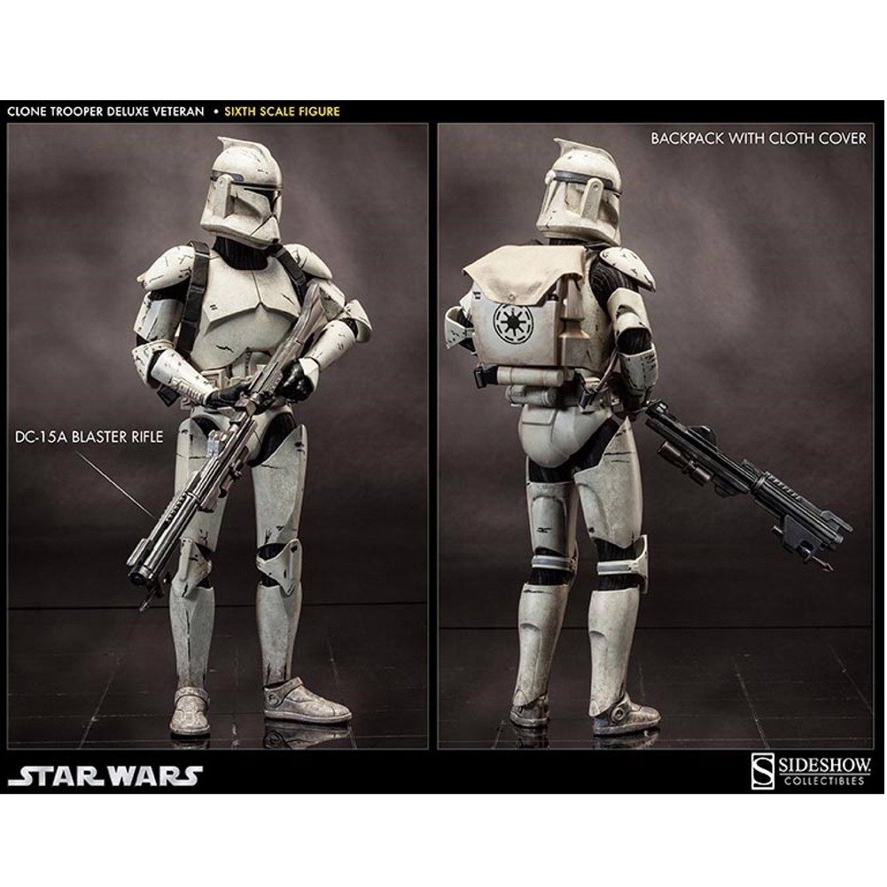 STAR WARS Clone Trooper Deluxe 12-Inch Action Figure - Premium Collectible Sideshow Toy with Shiny Armor | Perfect for Display, Gifts & Star Wars Fans Collection