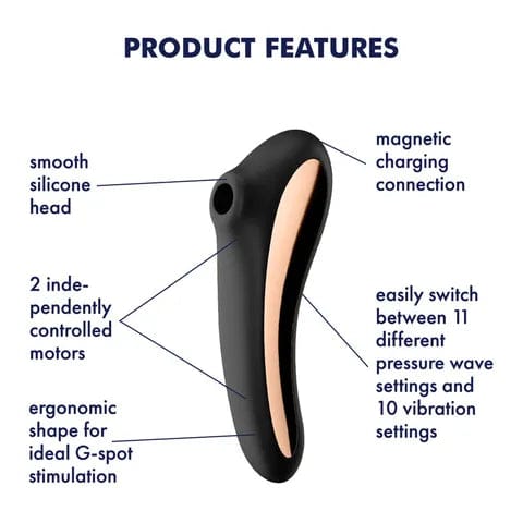 Satisfyer Dual Kiss Clitoral Stimulator - Rechargeable Adult Toy for Women, Couples - Waterproof & Quiet for Discreet Use - Perfect for Solo Play & Couples Intimacy