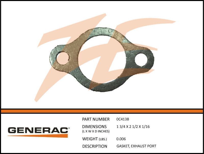 0C4138 High-Performance Exhaust Port Gasket - Durable Engine Seal for Automotive Repair & Maintenance - Perfect for Car, Truck & SUV Engine Repairs