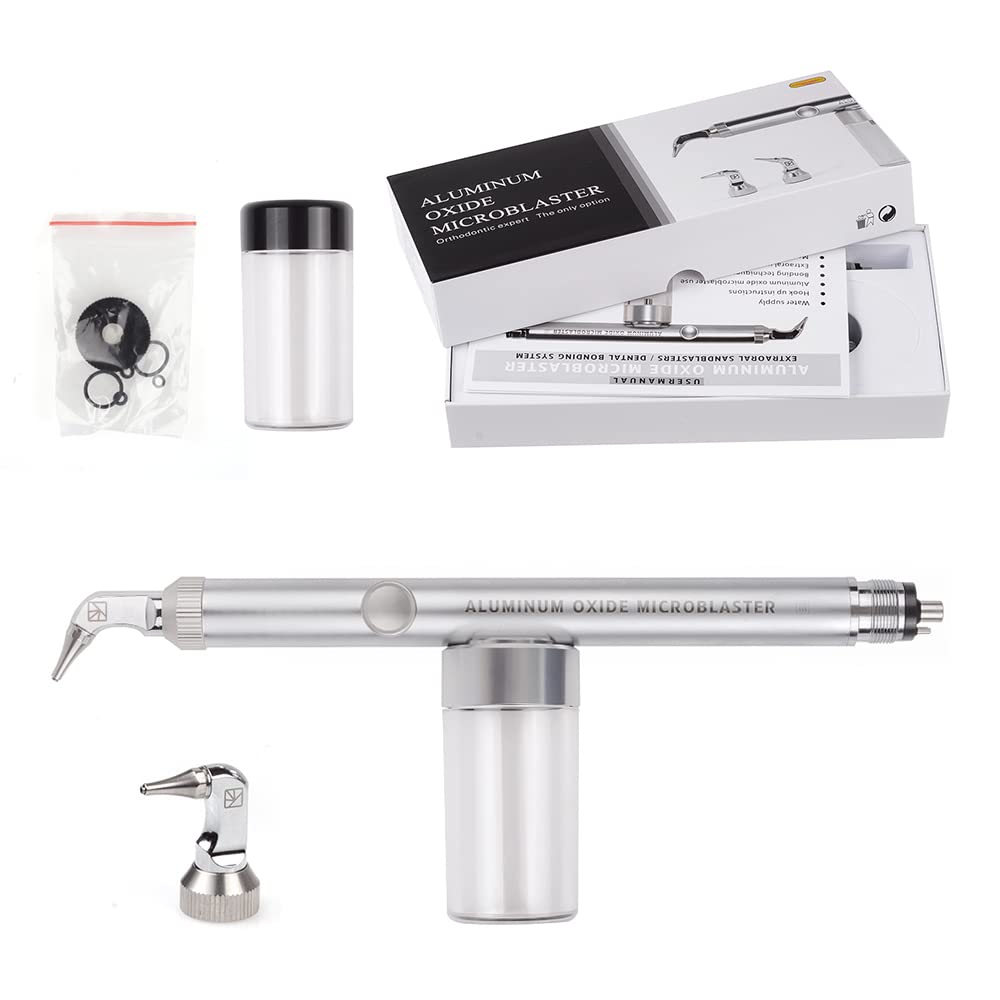 4 Holes Alumina Abrasion Microetcher Sandblaster for Dental Lab & Teeth Whitening - Professional Sandblasting Tool for Porcelain, Ceramics & Metal Surface Preparation
