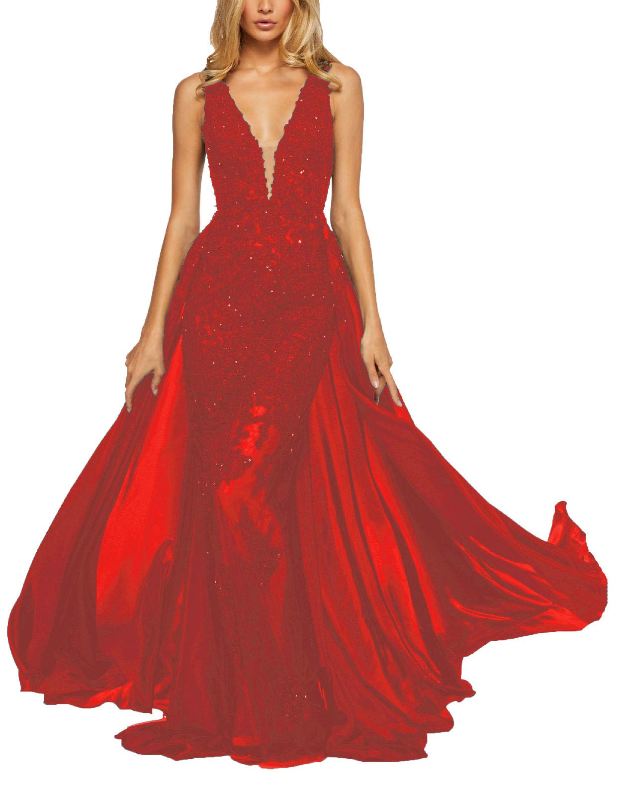 Elegant Yisha Bello Evening Gowns for Women - Formal Dresses with Detachable Train & Long Ball Gown Design - Perfect for Prom, Wedding, Gala & Black Tie Events