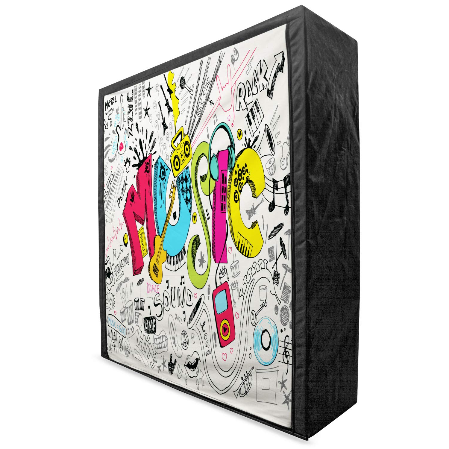 Ambesonne Music Themed Portable Fabric Wardrobe - 59