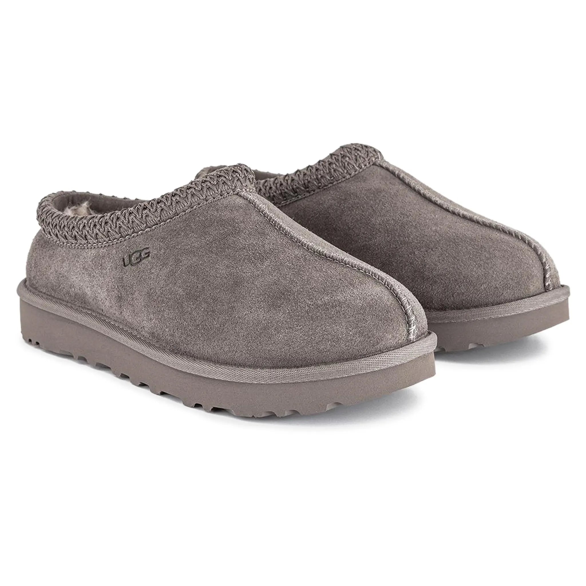 UGG Tasman Smoke Plume Slippers for Women - Cozy Indoor/Outdoor House Shoes with Plush Fleece Lining - Perfect for Home, Lounge & Winter Comfort