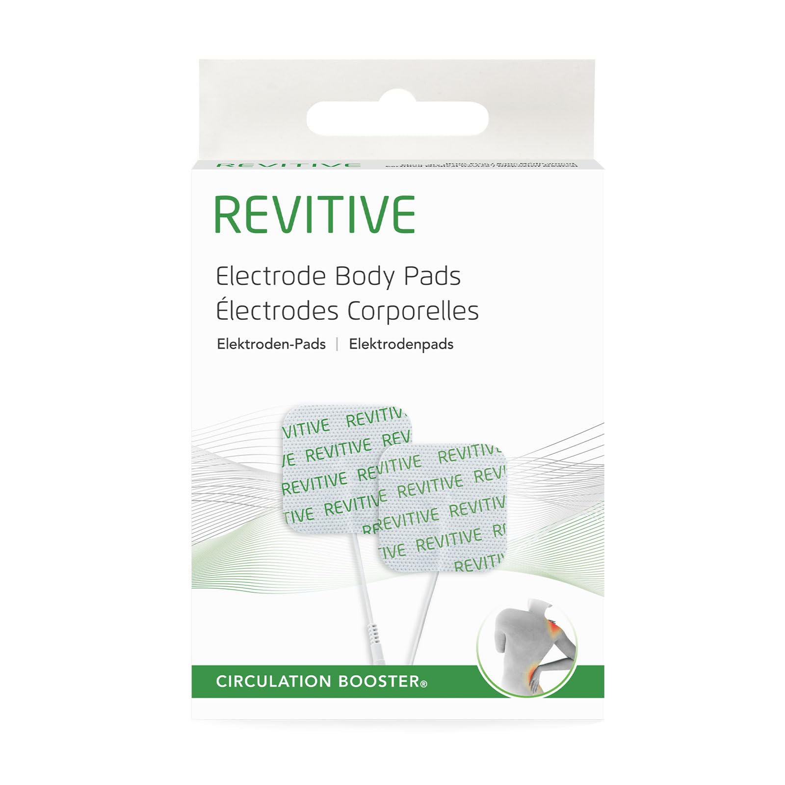 REVITIVE Electrode Body Pads for Circulation Booster - Replacement Pads for EMS Muscle Stimulator & TENS Unit - Pain Relief & Muscle Recovery (2 Pack) - Perfect for Home Therapy & Post-Workout Recovery