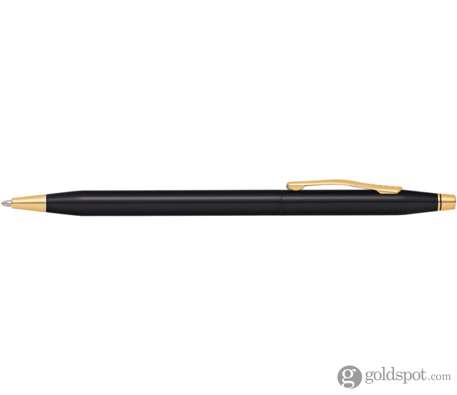Classic Century Glossy Black PVD Gold Trim Ballpoint Pen - Premium Writing Instrument for Business, Gifts & Signatures | Elegant Office & Executive Use