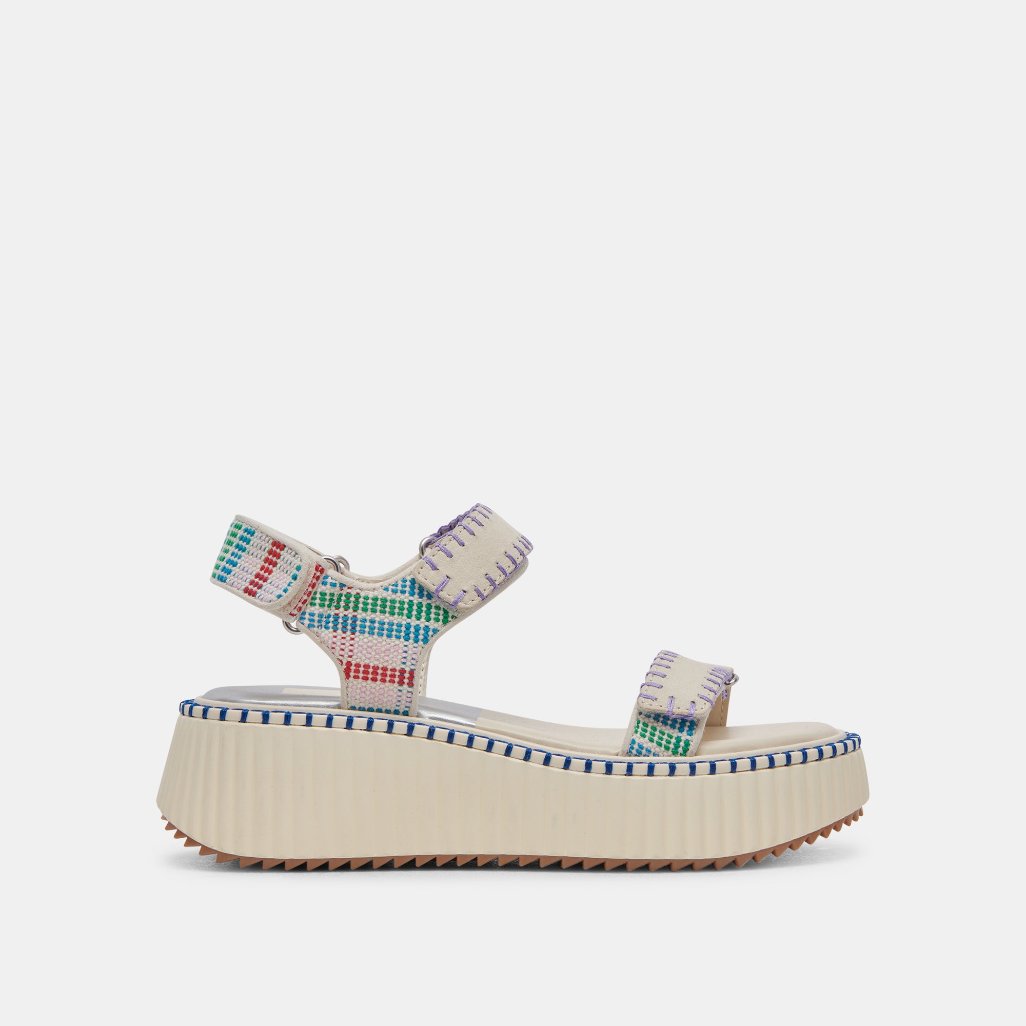 DEBRA Women's Ivory Multi Nubuck Sandals - Comfortable Casual Summer Walking Shoes for Beach, Vacation & Everyday Wear