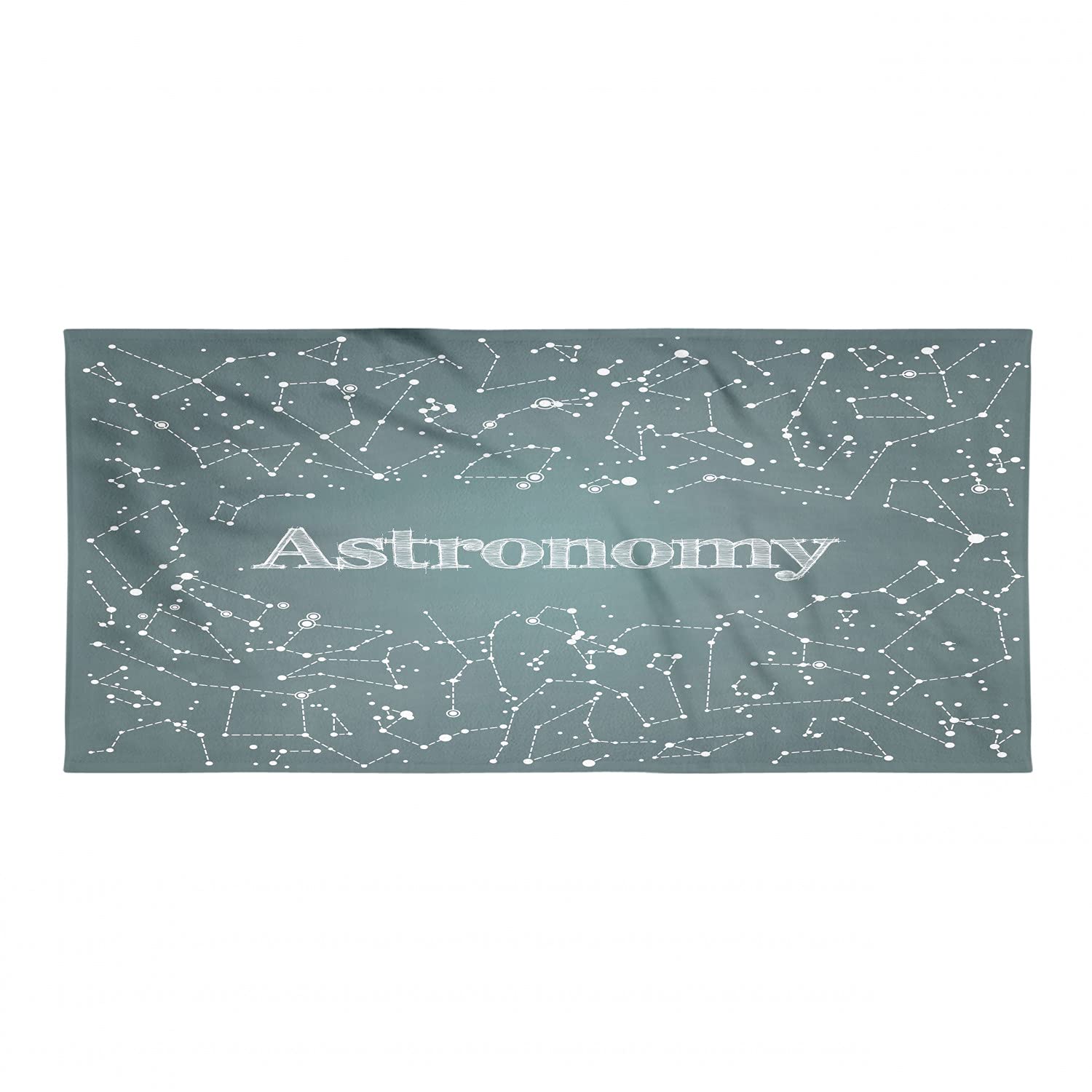 Ambesonne Constellation Hiking Towel - Astronomy Star Map Design, Quick Dry Lightweight Microfiber for Camping, Backpacking, Sports & Outdoor Activities - Green & White - Perfect for Beach, Gym, Yoga and Travel Accessories