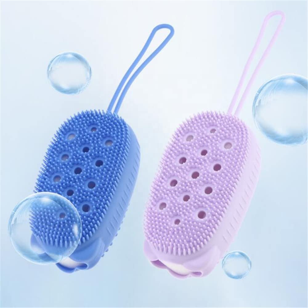 Premium Silicone Hair & Scalp Massage Brush with Shampoo Dispenser - Exfoliating Body Scrubber for Shower, Bath & Skin Care - Gentle Cleaning & Relaxing Massage Tool for Men & Women (Pack of 1) - Perfect for Spa Days, Deep Cleansing & Stress Relief