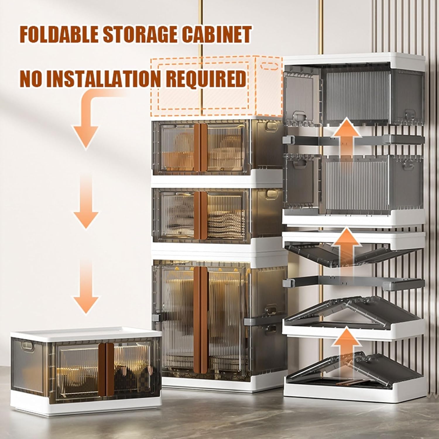 Foldable Storage Bins with Wheels - Stackable Organizer Boxes with Lids for Clothes, Toys, Books | Perfect for Home Organization, Kids Room, Garage & Office Storage