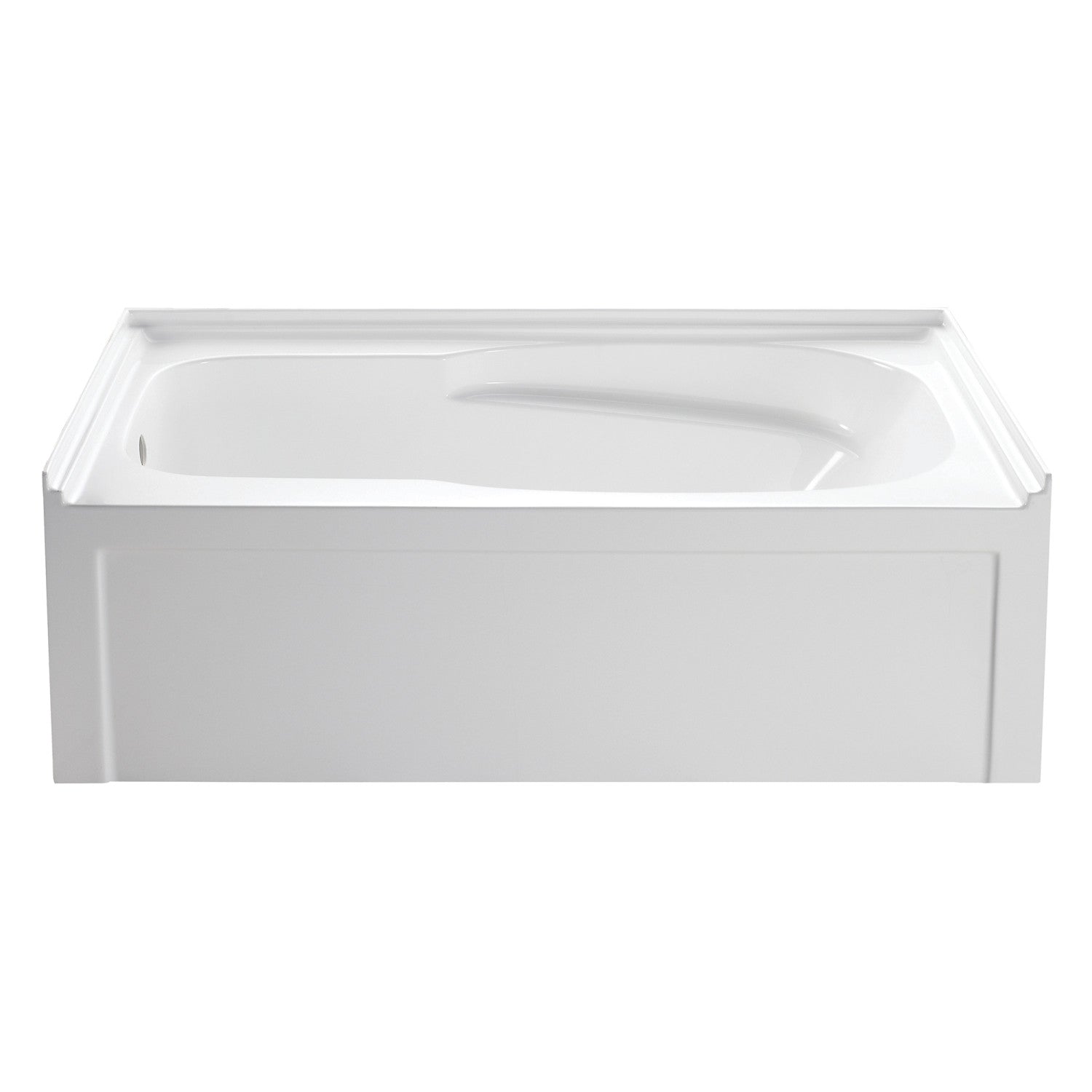 Aqua Eden 60 Inch Acrylic Rectangular 3 Wall Alcove Bathtub with Armrests - Anti-Skid Surface, Left Hand Drain, Glossy White - Perfect for Modern Bathrooms & Spa-Like Relaxation