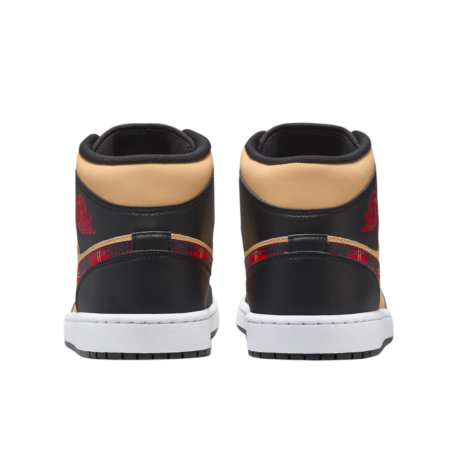 Air Jordan 1 Mid Tartan Swoosh Sneakers - Men's Basketball Shoes with Plaid Design - Perfect for Streetwear & Casual Fashion