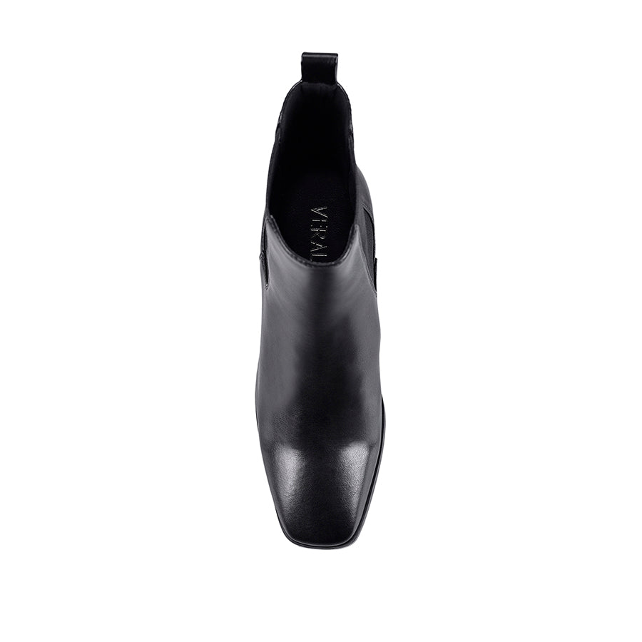 Link Chelsea Ankle Boots for Women - Black Smooth Leather - Perfect for Casual Outfits, Office Wear & Fall Fashion