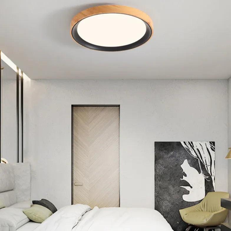 Modern Round Minimalist Ceiling Light Fixture - Energy Efficient LED Bedroom Lighting for Home Decor | Perfect for Bedroom, Living Room, and Dining Room Ambiance