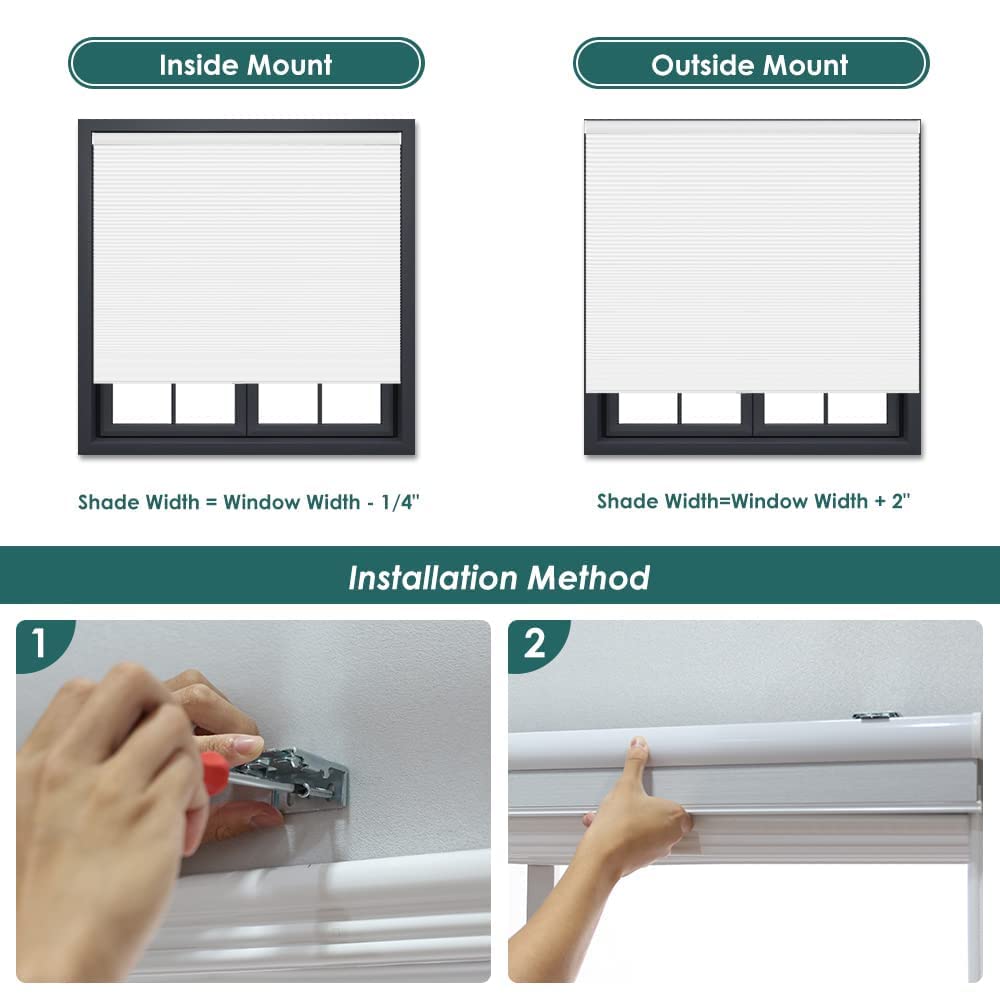 LUCKUP Cordless Blackout Cellular Shades - 40
