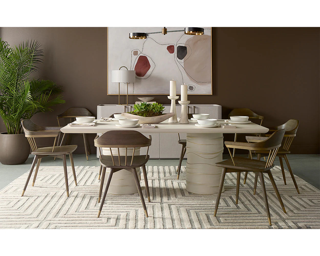 Alanya 84-inch Rectangular Dining Table - Modern Farmhouse Style for Dining Room, Kitchen, and Entertaining