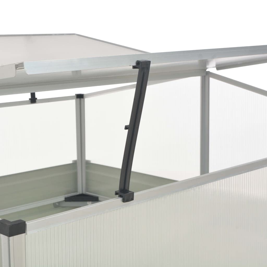vidaXL Greenhouse with Polycarbonate Board & Galvanized Steel Frame - Durable Outdoor Plant Protection Structure with Air-Prop-Up Feature | Easy Assembly Square Design in Anthracite | Perfect for Gardening, Seed Starting & Year-Round Plant Growth