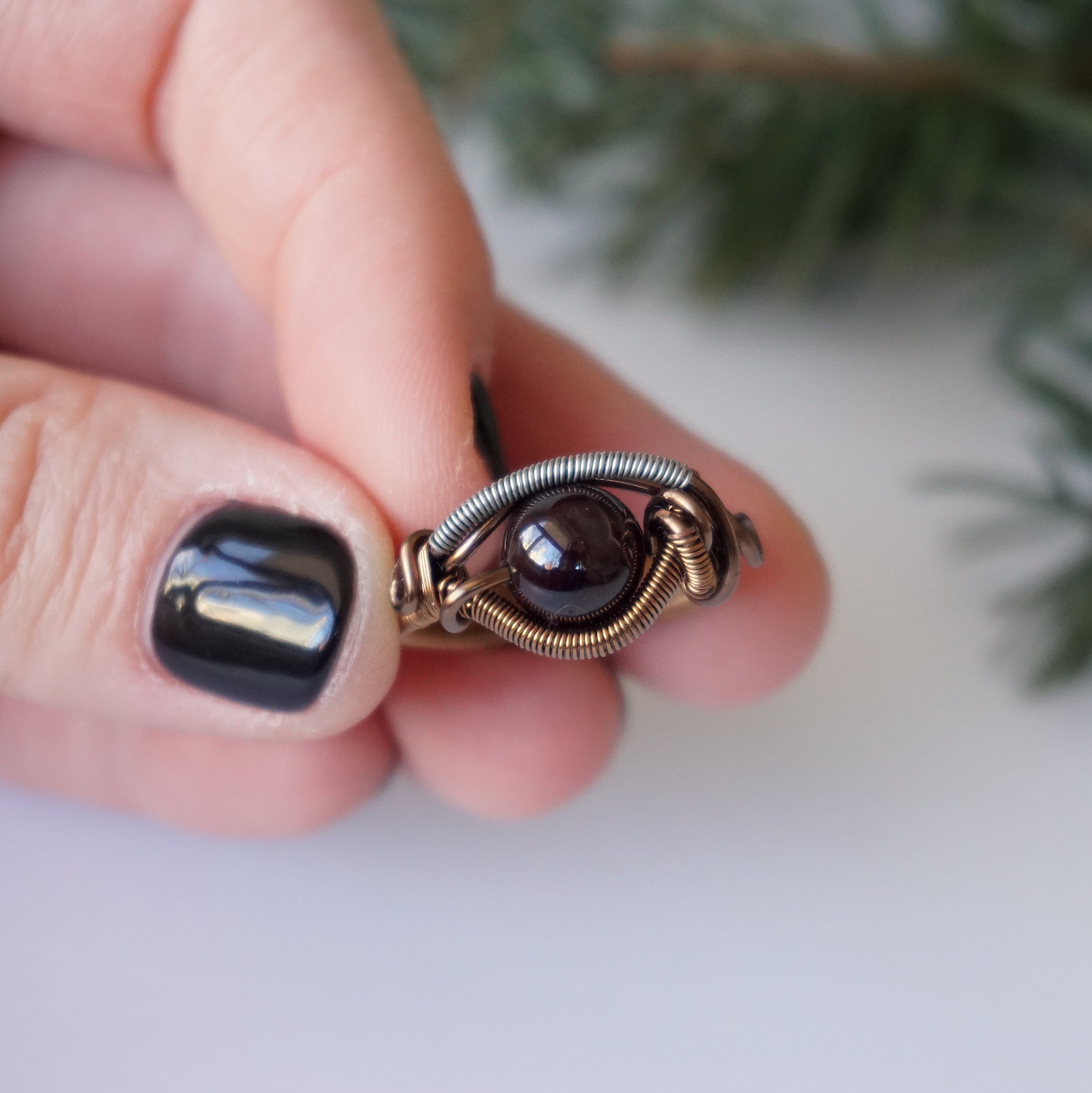Garnet Crystal Ring in Antique Bronze - Elegant Vintage Jewelry for Women, Perfect for Weddings, Parties & Special Occasions