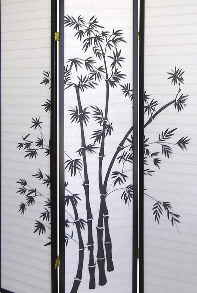 ORE Furniture International 3-Panel Bamboo Room Divider Screen - Privacy Partition for Home, Office & Studio - Natural Wood Folding Screen for Room Separation & Decor