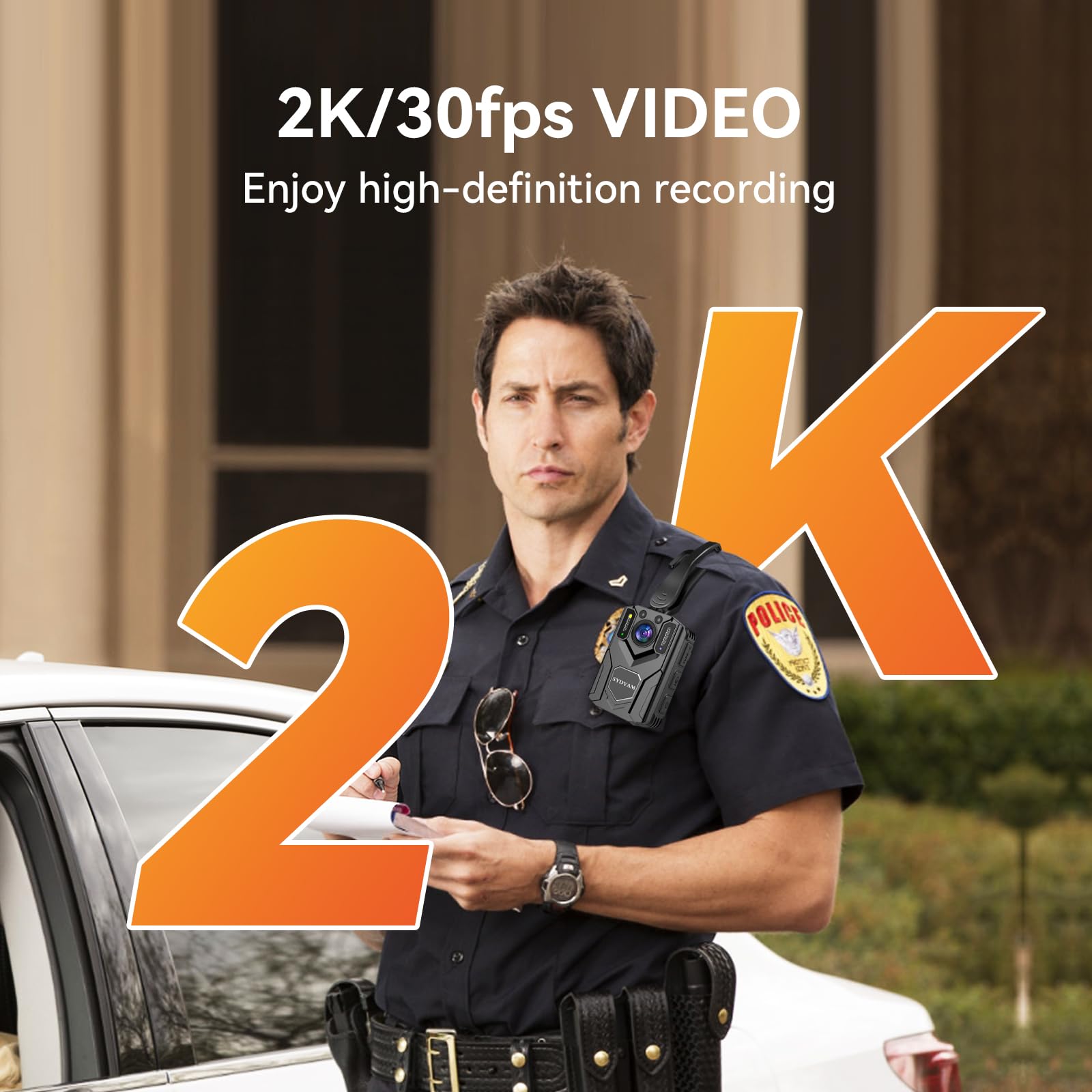 SYDYAM 1440P HD 256GB Police Body Camera with Audio Recording & Night Vision, 2K Wearable Camcorder for Law Enforcement, Security Guards, Cycling, Hiking, Meetings - Long Battery Life (10-12 Hours) for Daily Patrols and Outdoor Activities